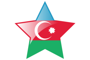 Azerbaijan Flag Star Icon flag