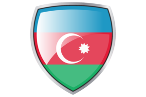 Azerbaijan Flag Couche Heraldic Shield flag