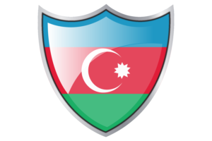 Shield with Flag of Azerbaijan flag
