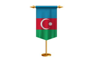 Azerbaijan Flag Illustration with Stand flag