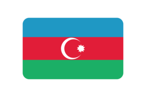 Azerbaijan Flag Triangle Rounded Shape flag