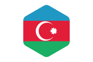 Azerbaijan Flag Rounded Hexagon Shape flag