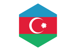 Azerbaijan Flag Hexagon Shape flag