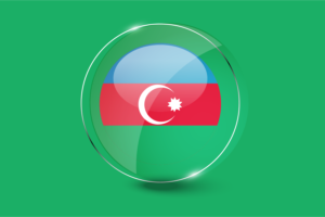 Azerbaijan Flag Glossy Round Button flag