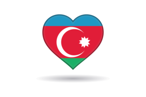 Love of Azerbaijan Heart Shape flag