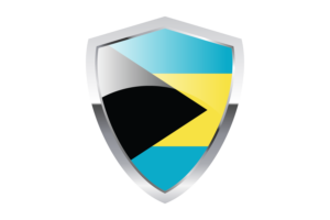 Bahamas Flag with Pointed Triangular Shield flag
