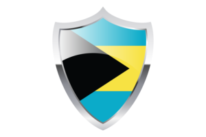 Bahamas Flag with Medieval Heater Shield flag