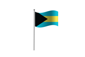 Waving Flag of Bahamas flag