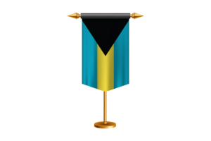 Bahamas Flag Illustration with Stand flag