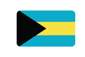 Bahamas Flag Triangle Rounded Shape flag