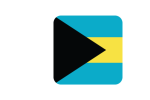 Bahamas Flag Square Rounded Shape flag