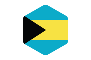 Bahamas Flag Rounded Hexagon Shape flag