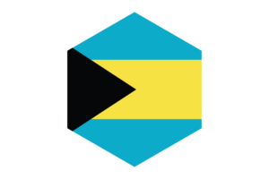 Bahamas Flag Hexagon Shape flag
