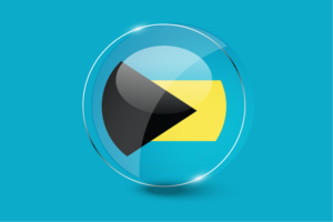 Bahamas Flag Glossy Round Button flag