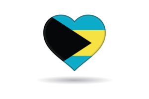 Love of Bahamas Heart Shape flag