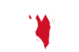 Bahrain Map with Flag flag