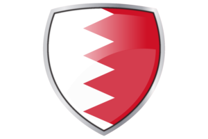 Bahrain Flag Couche Heraldic Shield flag