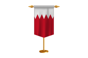 Bahrain Flag Illustration with Stand flag