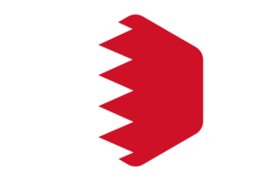 Bahrain Flag Rounded Hexagon Shape flag