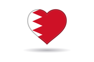 Love of Bahrain Heart Shape flag