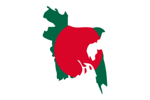 Bangladesh Map with Flag flag