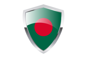 Bangladesh Flag with Pointed Triangular Shield flag