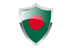Bangladesh Flag with Medieval Heater Shield flag