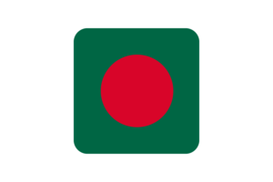 Bangladesh Flag Square Rounded Shape flag