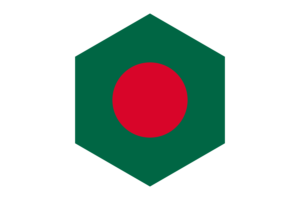 Bangladesh Flag Hexagon Shape flag