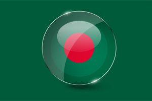 Bangladesh Flag Glossy Round Button flag