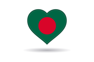 Love of Bangladesh Heart Shape flag