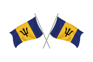 Barbados Waving Friendship Flag flag