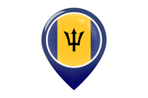 Barbados Flag Map Pin Icon flag