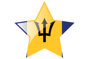 Barbados Flag Star Icon flag