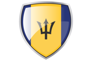Barbados Flag Couche Heraldic Shield flag