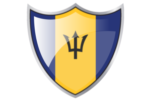 Shield with Flag of Barbados flag