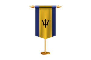 Barbados Flag Illustration with Stand flag