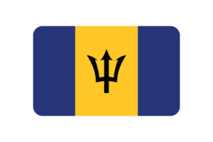 Barbados Flag Triangle Rounded Shape flag