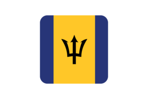Barbados Flag Square Rounded Shape flag