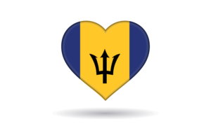 Love of Barbados Heart Shape flag