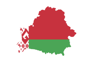 Belarus Map with Flag flag