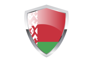 Belarus Flag with Pointed Triangular Shield flag