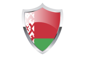 Belarus Flag with Medieval Heater Shield flag