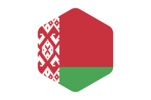 Belarus Flag Rounded Hexagon Shape flag