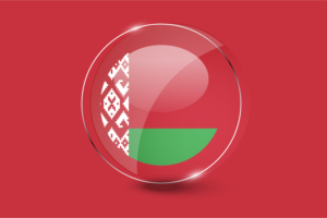 Belarus Flag Glossy Round Button flag