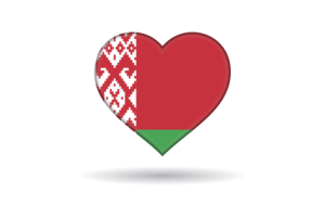 Love of Belarus Heart Shape flag