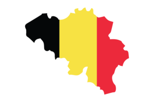 Belgium Map with Flag flag