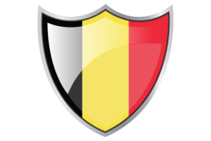 Shield with Flag of Belgium flag
