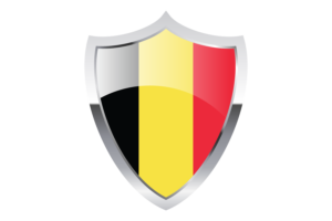 Belgium Flag with Medieval Heater Shield flag