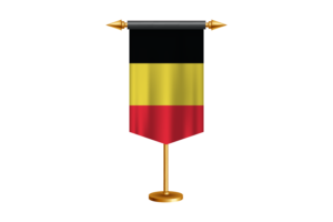 Belgium Flag Illustration with Stand flag